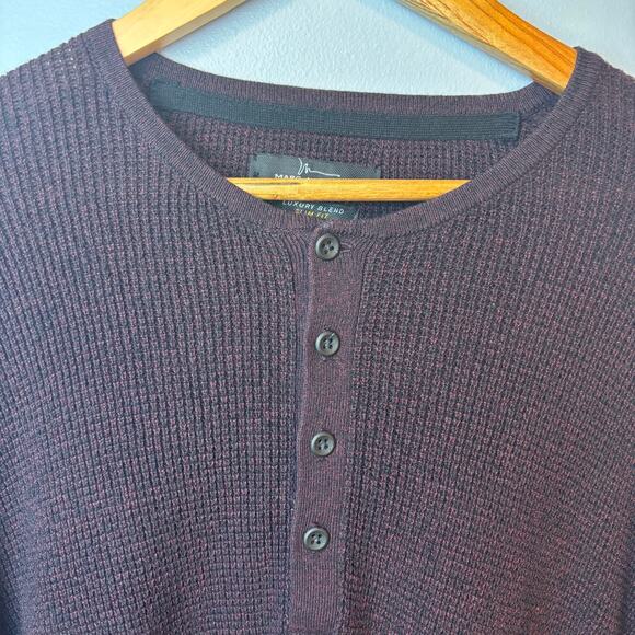 Marc Anthony Luxury Blend Slim Fit Henley Sweater Size XL Burgundy NWOT - Picture 3 of 7